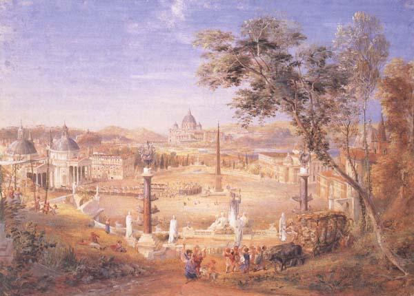 Samuel Palmer A View of Modern Rome oil painting image